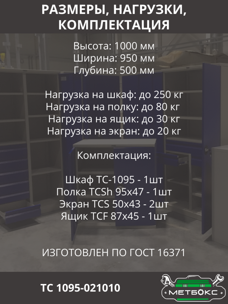 Шкаф инструментальный ТС 1095-021010 купить в Омске