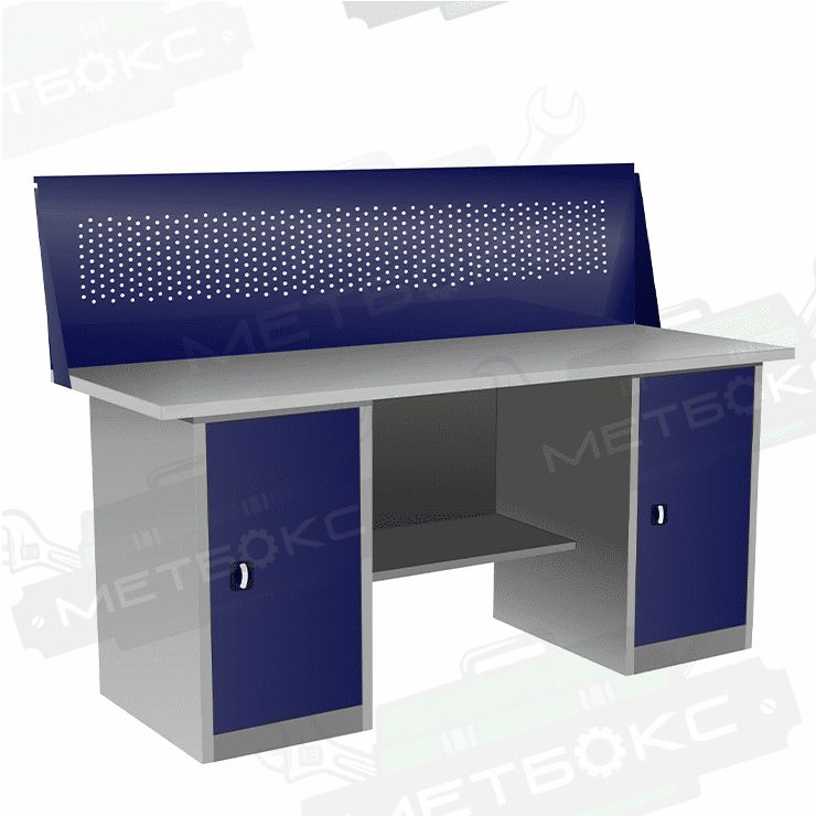 Верстак двухтумбовый ВП-5/1,9 с экраном купить в Омске Верстак двухтумбовый ВП-5/1,9 с экраном купить в Омске