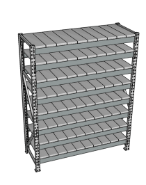 Стеллаж грузовой СГР 2500x1800x500 8 полок (металл)
