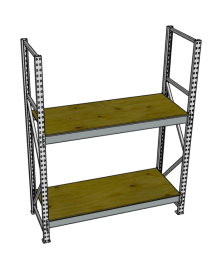 Стеллаж грузовой СГР 2500x1800x1000 2 полки (фанера)