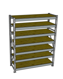 Стеллаж грузовой СГР 3000x1800x1000 7 полок (фанера)