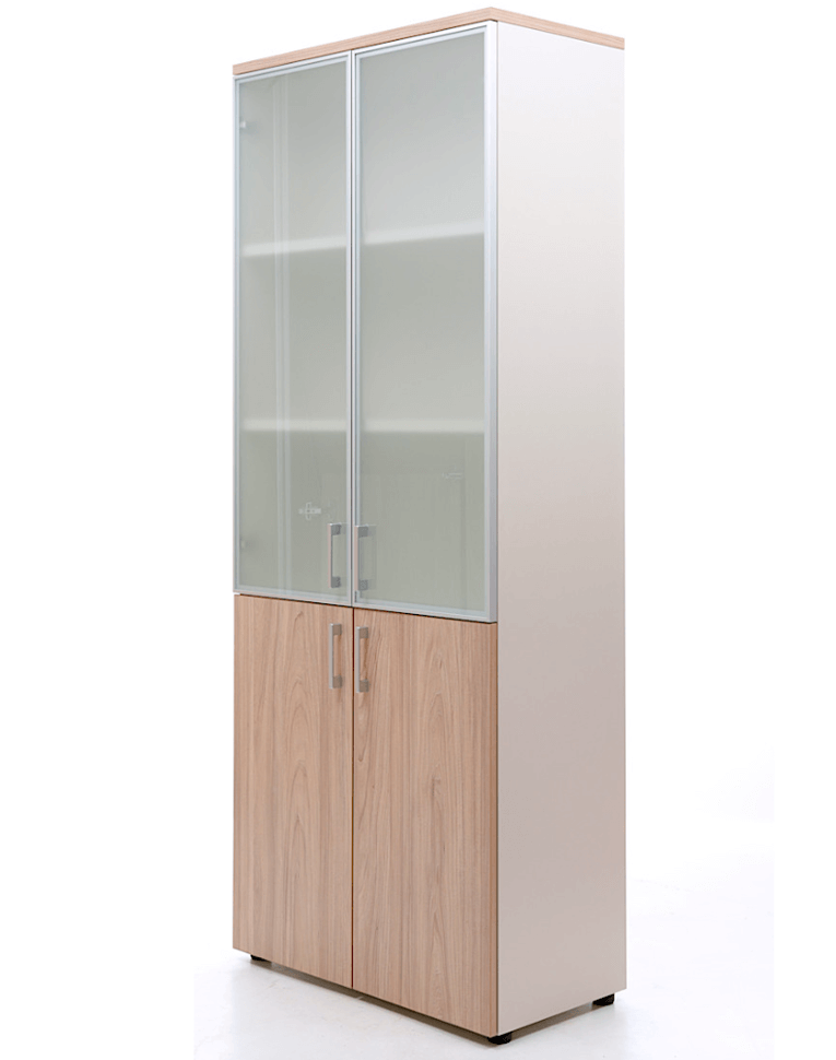 Шкаф NW 2080/2G со стеклом вяз натуральный/бежевый купить в Омске