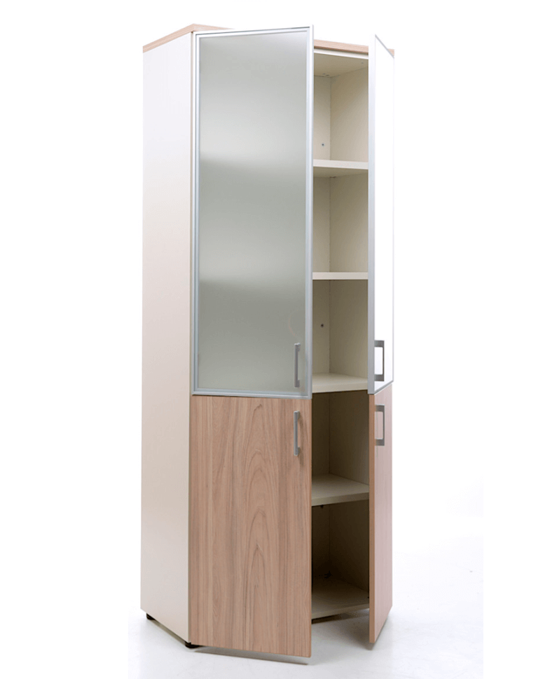 Шкаф NW 2080/2G со стеклом вяз натуральный/бежевый купить в Омске