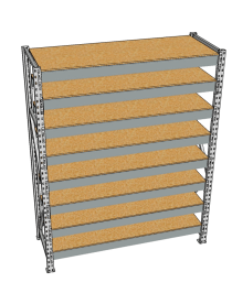 Стеллаж грузовой СГР 2500x1200x400 8 полок (ДСП)