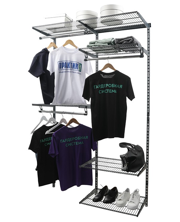 Гардеробная система Практик Home Optima G120 графит купить в Омске Гардеробная система Практик Home Optima G120 графит купить в Омске