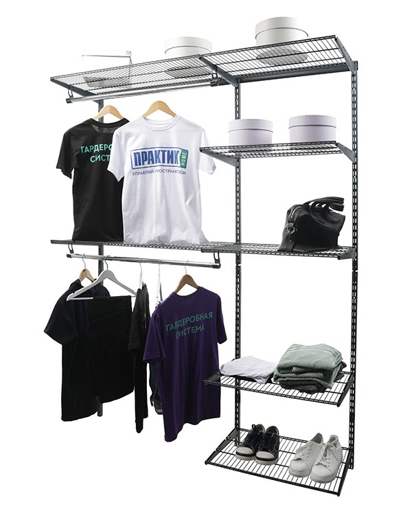 Гардеробная система Практик Home Optima G150 графит купить в Омске Гардеробная система Практик Home Optima G150 графит купить в Омске