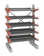 СТ-062 Стеллаж двухсторонний 5 ярусов с ограничителями и настилами