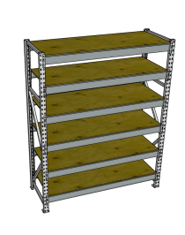 Стеллаж грузовой СГР 2000x1800x400 6 полок (фанера)
