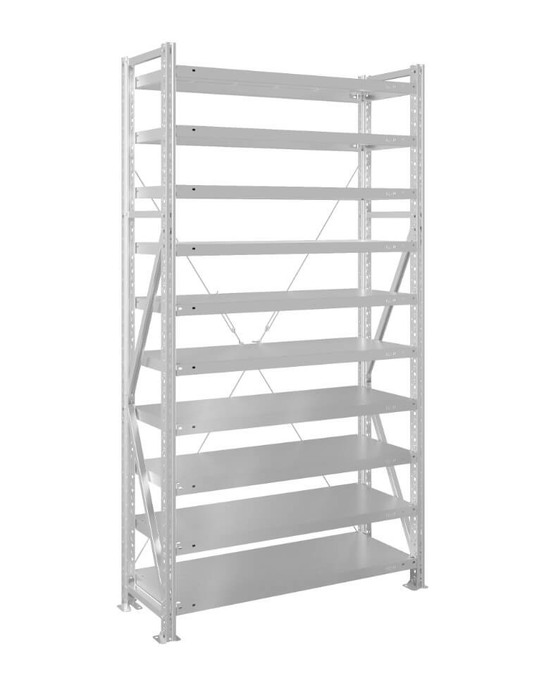 Стеллаж MS U 2000x1000x500 10 полок (300 кг, металл) купить в Омске