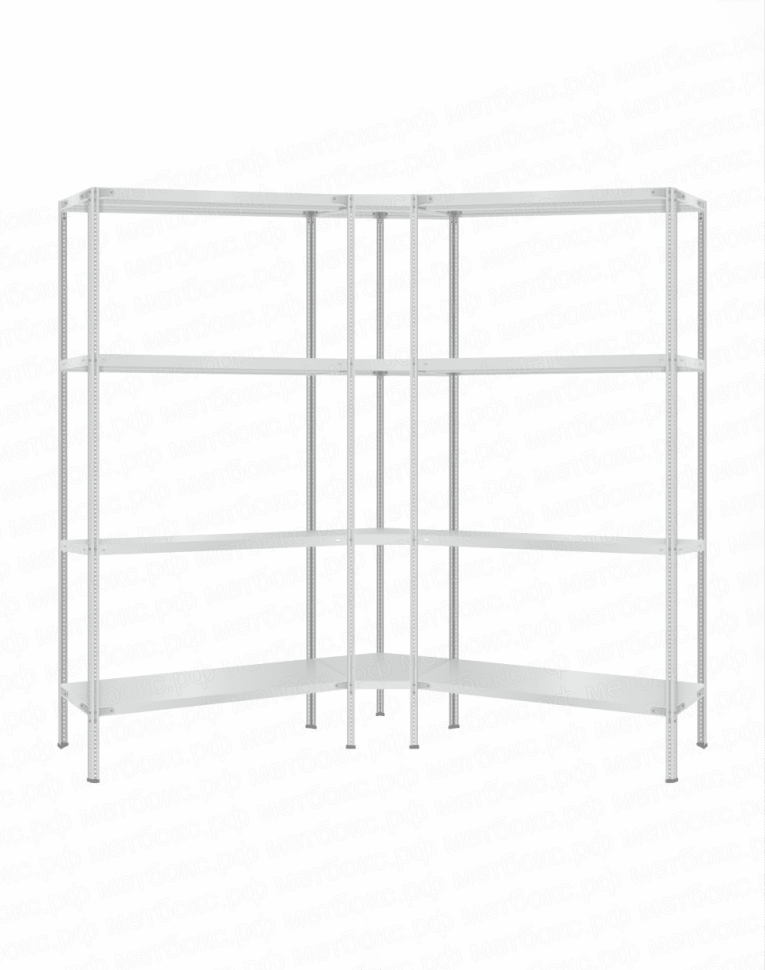 Стеллаж угловой 2000х1600х1600 (4 яруса глубиной 400мм) купить в Омске Стеллаж угловой 2000х1600х1600 (4 яруса глубиной 400мм) купить в Омске