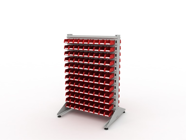 Стеллаж для пластиковых лотков SORTEX двухсторонний 1500x1000x800.01 купить в Омске