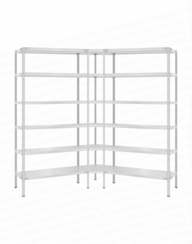 Стеллаж угловой 2000х1700х1700 (6 ярусов глубиной 500мм) купить в Омске Стеллаж угловой 2000х1700х1700 (6 ярусов глубиной 500мм) купить в Омске