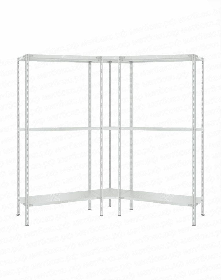 Стеллаж угловой 2000х1800х1800 (3 яруса глубиной 600мм) купить в Омске Стеллаж угловой 2000х1800х1800 (3 яруса глубиной 600мм) купить в Омске