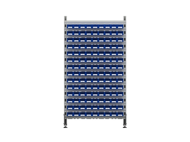 Стеллаж для пластиковых лотков SORTEX двухсторонний 1800x1000x800.01 купить в Омске Стеллаж для пластиковых лотков SORTEX двухсторонний 1800x1000x800.01 купить в Омске