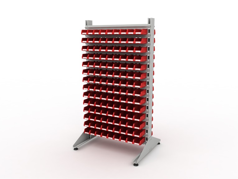 Стеллаж для пластиковых лотков SORTEX двухсторонний 1800x1000x800.01 купить в Омске Стеллаж для пластиковых лотков SORTEX двухсторонний 1800x1000x800.01 купить в Омске