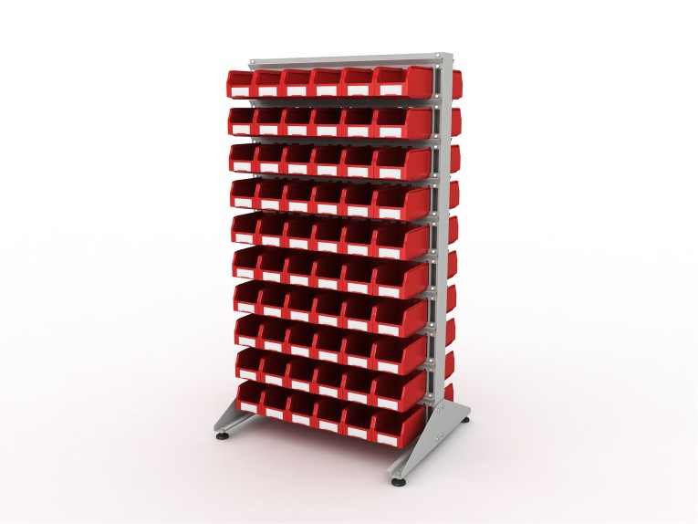 Стеллаж для пластиковых лотков SORTEX двухсторонний 1800x1000x800.02 купить в Омске Стеллаж для пластиковых лотков SORTEX двухсторонний 1800x1000x800.02 купить в Омске