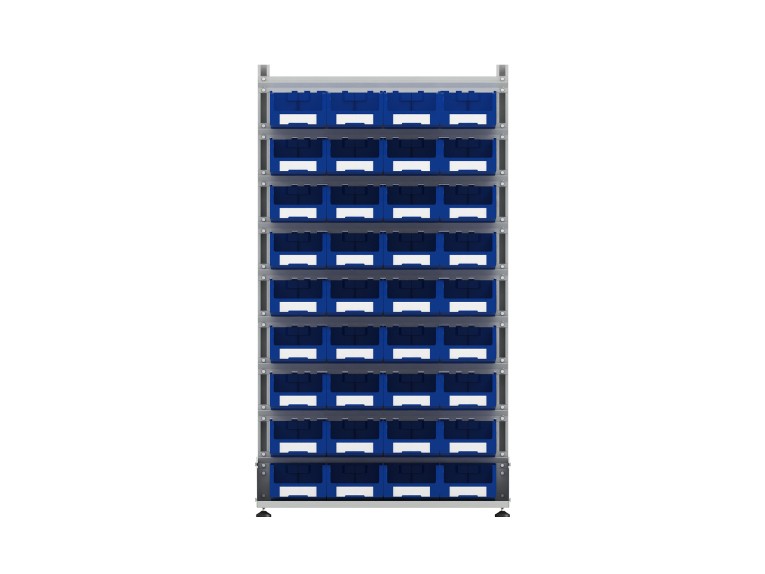 Стеллаж для пластиковых лотков SORTEX двухсторонний 1800x1000x800.03 купить в Омске Стеллаж для пластиковых лотков SORTEX двухсторонний 1800x1000x800.03 купить в Омске