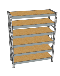 Стеллаж грузовой СГР 2500x1200x800 6 полок (ДСП)