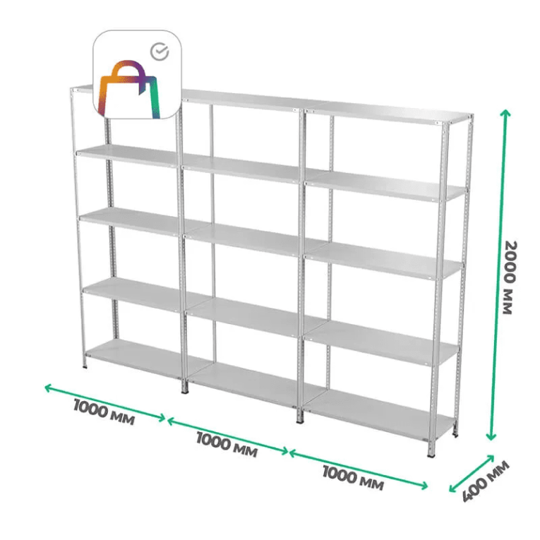 Стеллаж ПВЗ Сбер 2000х3000х400 5 полок купить в Омске Стеллаж ПВЗ Сбер 2000х3000х400 5 полок купить в Омске