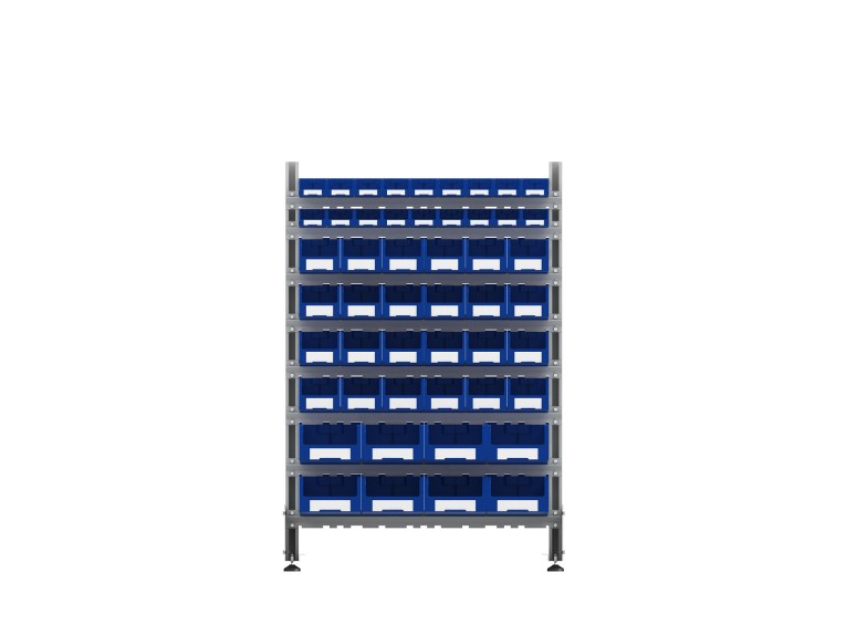 Стеллаж для пластиковых лотков SORTEX односторонний 1500x1000x450.06 купить в Омске